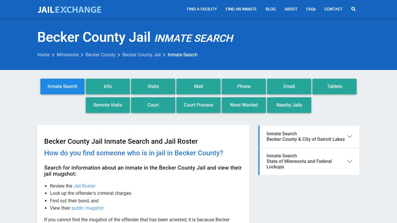 Inmate Search: Roster & Mugshots - Becker County Jail, MN