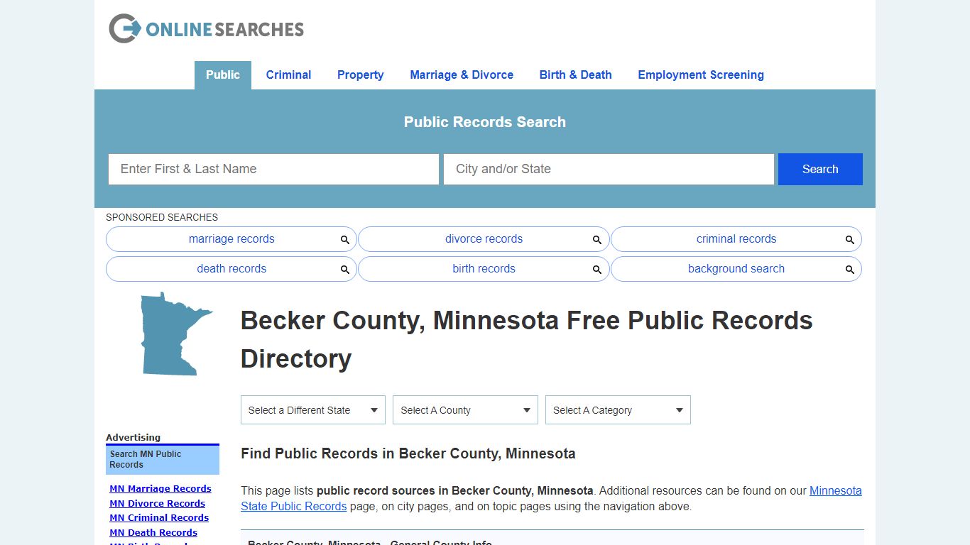 Becker County, Minnesota Public Records Directory